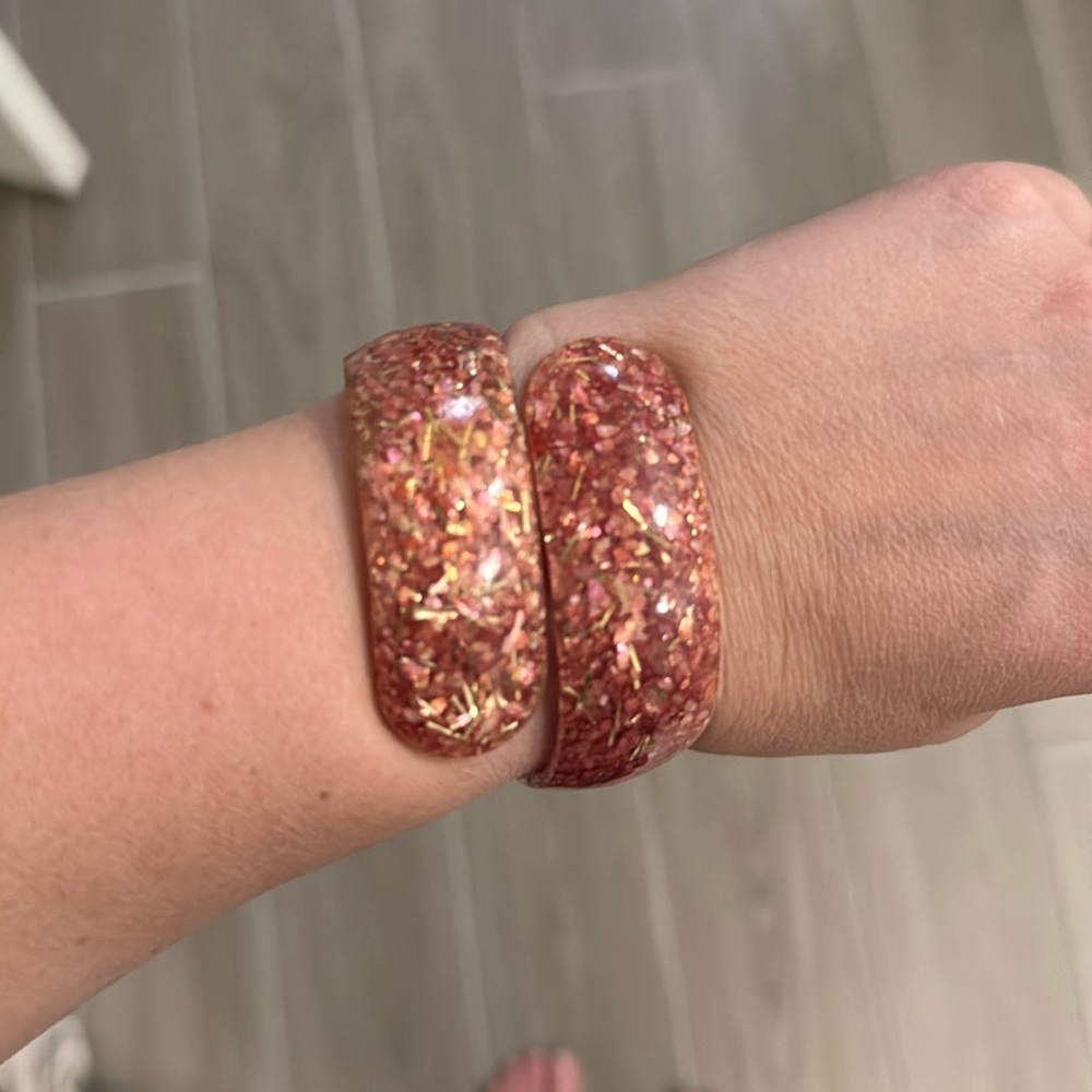 Pink and gold glitterer bracelet